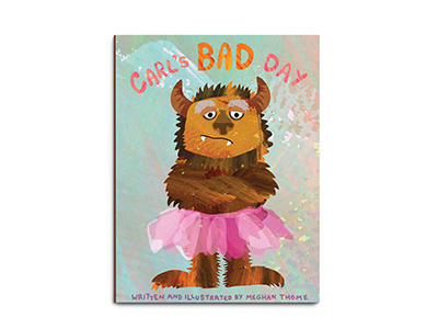 Carl's Bad Day childrens book collage illustration monster paint