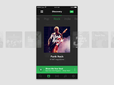 Spotify Discovery - Concept concept design discovery funkrock green mobile music rock slider spotify