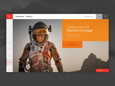 Cablevisión Fibertel | Concept Web design desktop flat martian orange red ui ux web