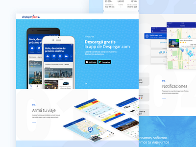 Landing de descarga de la app android app design despegar despegar.com download ios landing
