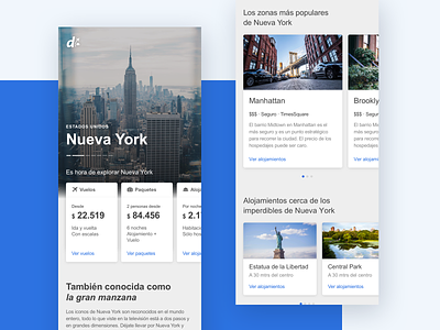 Landing de Destino | Site Mobile app decolar design despegar mobile new york ui ux