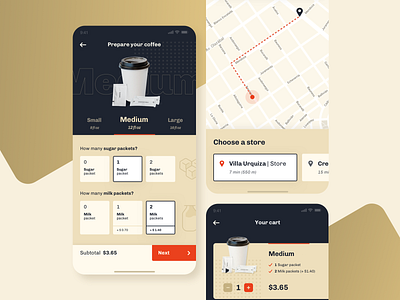 Coffe delivery app | UI app cart coffee coffee app delivery delivery app design map ui maps mobile ui ux