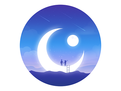 Child child dream illustration magic moon mountain night planet star