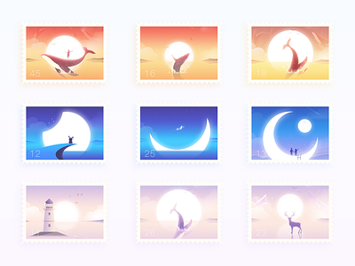 Romance Stamps by DTE for MG_Lab on Dribbble