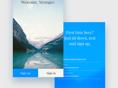 DailyUI 001 - Sign up mobile form 001 blue clean dailyui login mobile form sign in sign up simple ui user interface