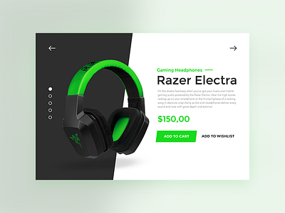 Daily UI #12 - E-Commerce Shop (Single Item) commerce daily ui flat headphones razer shop ui user interface website