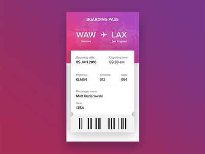 Daily UI #24 - Boarding Pass android app boarding pass clean code daily ui flight mobile plane world map