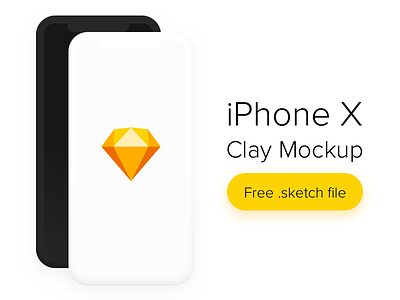 iPhone X Clay Mockup Freebie Sketch