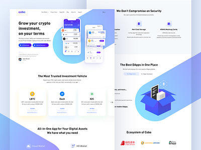 COBO - Secure crypto wallet website blockchain cryptocurrency dapps landing page ui ux wallet website