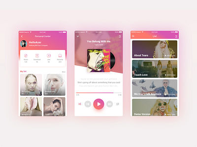 music app design typography ui ux