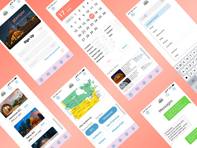 ui/ux design - "glamper" 2/2 application branding figma glamper glamping graphic design high fidelity logo mobile app prototype ui ux