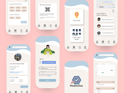 ui/ux design - "MedOrDoc" prototype 2/4 adobe illustrator application design graphic design high fidelity illustration medordoc mobile app prototype ui ux