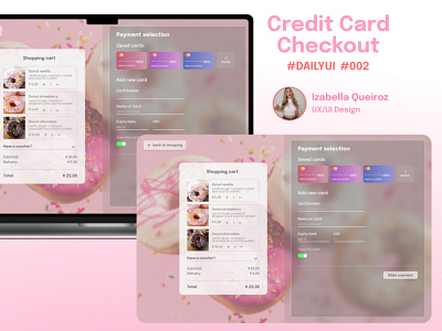 Credit Card Checkout creditcard dailyui donuts shop figma ui ui design ux ux design webdesign