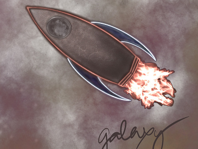 Galaxy Rocket dailylogochallenge day1 design logo lys procreate