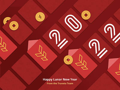 Happy Lunar New Year! 2022 branding covid design happy new year illustration logo money new year newyear pocket red red pocket truveta