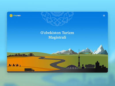 Tour map of Uzbekistan - Landing page landing design tourism website travel design uzbekistan
