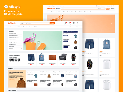 Marketplace e-commerce template ecommerce design html template marketplace website