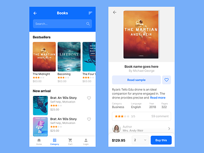 Books mobile app design books books app bookshop bookstore mobile app design product page design uikit uikits