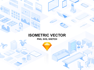 Isometric illustration (devices, interior, web, office)