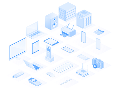 Isometric vectors - electronic devices