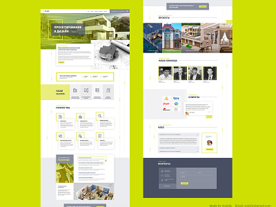 Creative landing page for architectural company