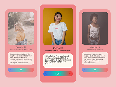 Daily UI Challenge 006: User Profile 100daysofui dailyui dailyuichallenge datingapp design swipe ui userprofile uxdesign