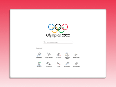 Daily UI Challenge 022: Search 022 100daysofui 2022olympics challenge022 dailyui dailyuichallenge design olympics search ui uxdesign