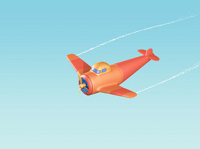 small plane 3d motion graphics
