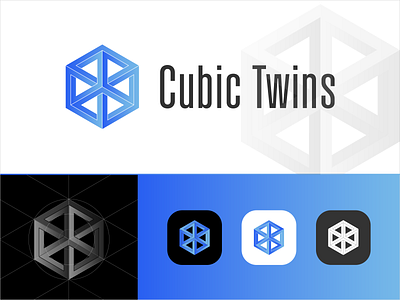Cubic Twins brand branding illustration logo ui design