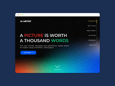 AI Art Generator Landing Page