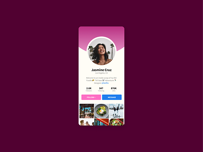 Social Media User Profile/Feed branding dailyui design ui userprofile