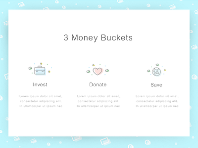 Money Buckets icons money ui web