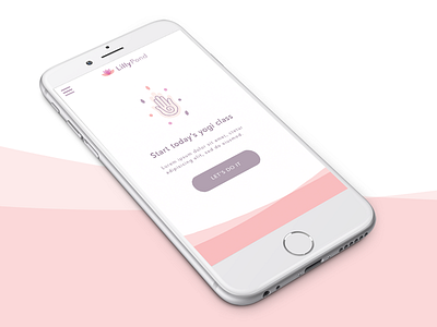 LillyPond Yogi App mobile pink ui yoga app