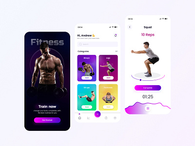 Fitness App 💪 app exercise graphic design ui uidesign uihome uitrends uiux