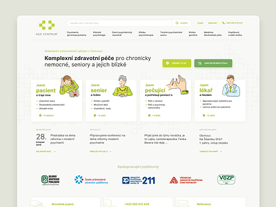 Age Centrum care czech elder green hospital illustraion portal sketch ux webdesign