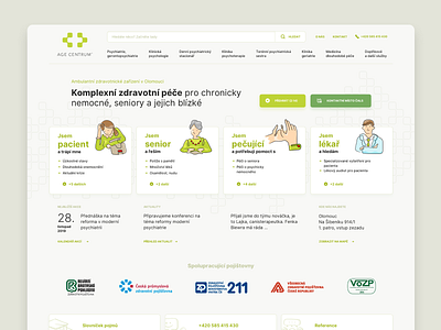 Age Centrum care czech elder green hospital illustraion portal sketch ux webdesign