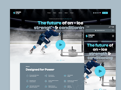 Power Sled - ice hockey training tool animation dust hockey ice hockey microsite playbutton principle shop