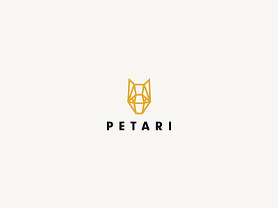 Petari - luxury store for pets brand branding cats dogs logo luxury pets shop store yellow