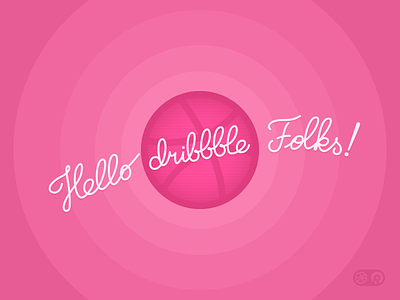Hello Dribbble Folks! debut dribbble first shot font handmade illustration lettering typography