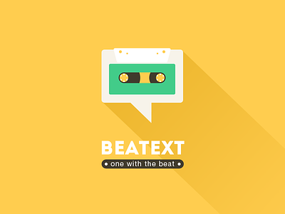 Beatext flat illustration mobile tape yellow