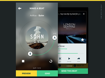 Beatext app concept app concept mobile mockups music ui