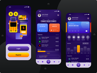 EasyPay App 13 pro 3d android apple branding design finance graphic design illustration interface ipad iphone iphone 14 logo money ui uiux vector wallet