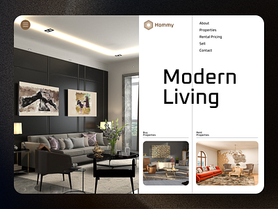 Hommy - Modern Living 3d apartment architect branding design figma graphic design home house illustration interface logo modern rental simply typography ui ux vector website