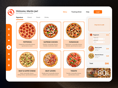 Pizza Dashboard 2022 america branding chicken dashboard delivery design fastfood favorite food junkfood landingpage layout logo modern nft online pizza typography viral