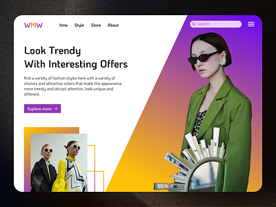 WMW Fashion artist branding casual design fashion form home interface layout login models modern simply splashscreen talent trend trending tshirt ui