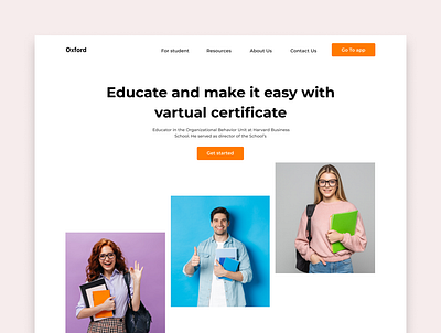 Education landing page design product design ui ux