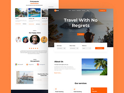 Travel landing page product design ui uiux