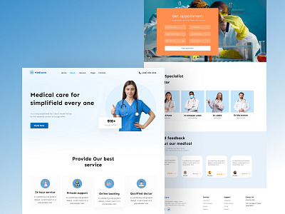 Medical landing page branding product design ui uiux