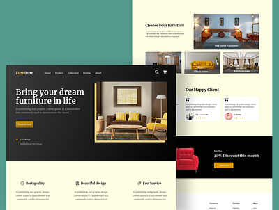 Furniture landing page ui uiux user interface ux ux design