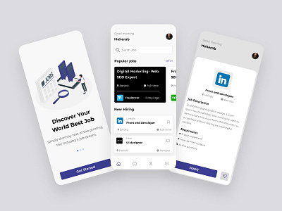 Job finding app ui uiux user interface ux